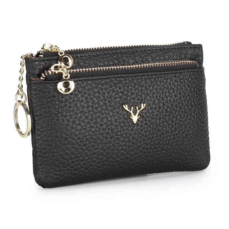 COMFORSKIN Premium Cowhide Leather Female Zipper Purse Cute Style Deer Head Coin For Women Dropshipping Girl's Key Wallet | Багаж и