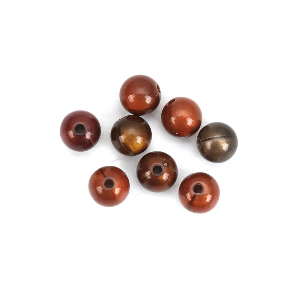 DoreenBeads модные круглые акриловые бусины наугад имитация тигровый глаз Подвески