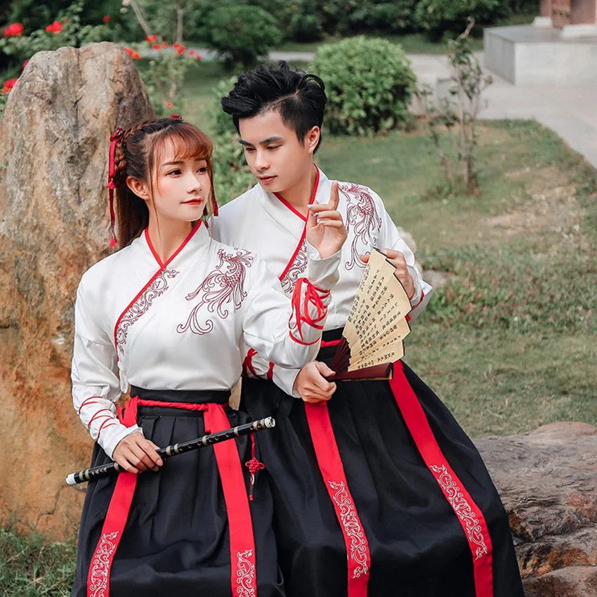 Hanfu необычный танцевальный костюм, праздничная одежда, костюмы в китайском стиле, народное платье для женщин и мужчин, платье для влюбленных, древняя одежда Танга