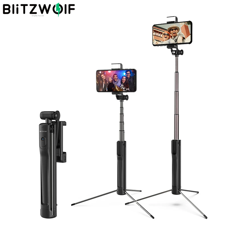 Blitzwolf BW BS8 светодиодный заполняющий свет палка для селфи 3 в 1 выдвижное | Отзывы и видеообзор