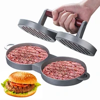 hamburger meat press maker dual slots non stick stuffed patties beef grill pie press mould hamburger machine kitchen accessory