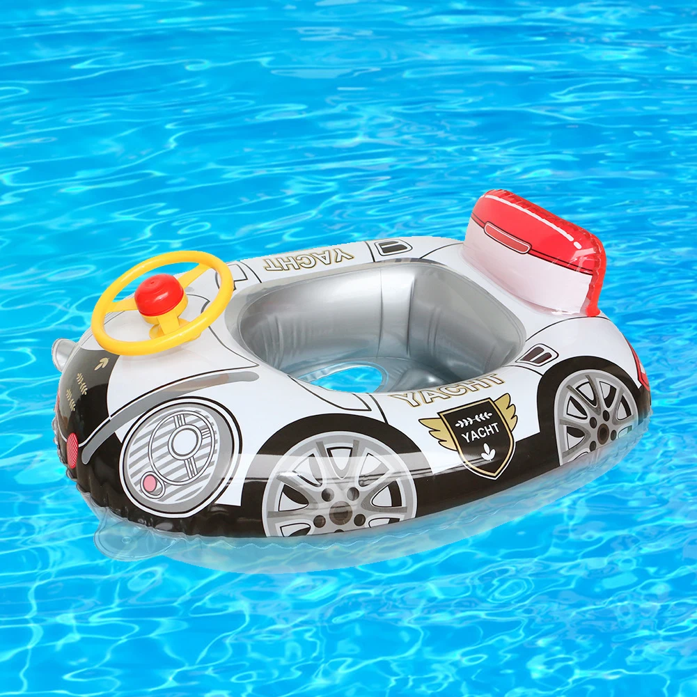 

PVC Inflatable Swimming Ring with Steering Wheel Baby Neck Floating Neck Floating Wheels Pool Toy Bathing Circle for Toddlers