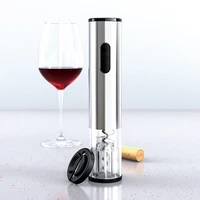 electric wine bottle opener rechargeable stainless steel wine corkscrew with foil cutter with 4 rechargeable batteries for bar