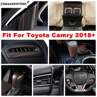 wood grain look accessories for toyota camry 2018 2022 steering wheel frame armrest box rear air ac vent outlet cover trim