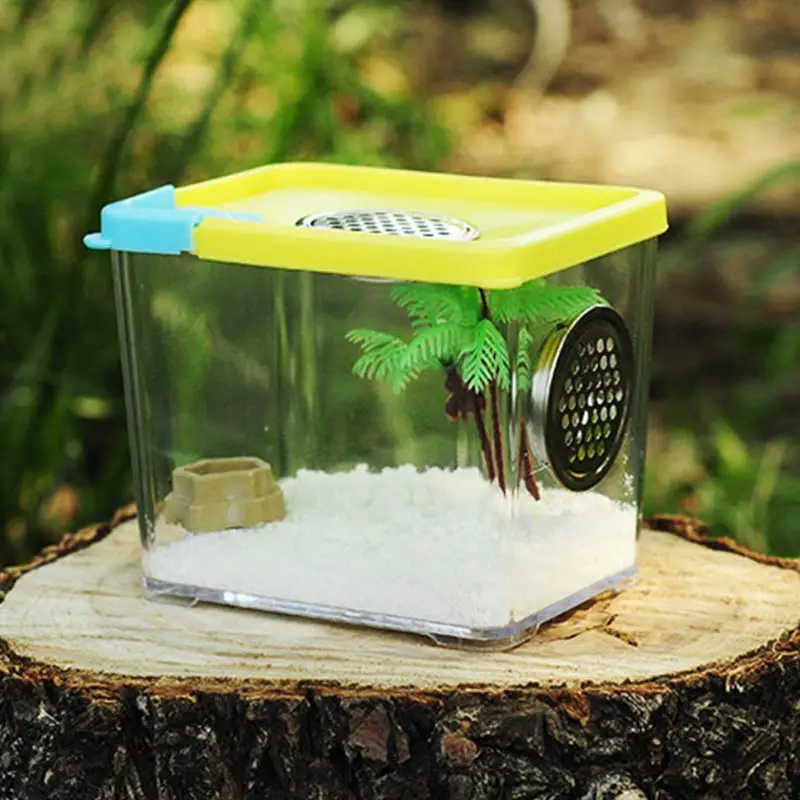 Прозрачная акриловая коробка для кормления рептилий зернистая молитвенная