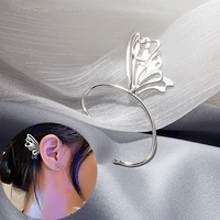 butterfly wing ear clip no piercing earrings for women girl punk goth irregular metal elf ear cuffs fashion jewelry earrings