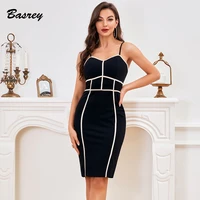 basrey fashion clothing summer suspender backless women slim mini black sexy little v cut party club bodycon dress dn80054