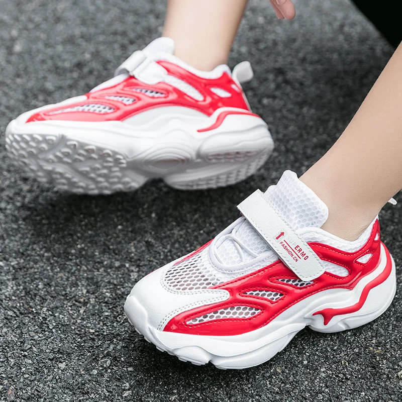 

Kids Shoes Breathable Children Sneakers Single Net Cutout Outdoor Thick Bottom Sports Boys Girls Casual Running Shoes Child Mesh