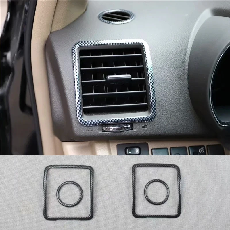 

Для Toyota Highlander 2009-2014 2 шт. углеродное волокно ABS автомобильный передний Кондиционер Вентиляционный Выход крышка отделка автомобильный Стайли...