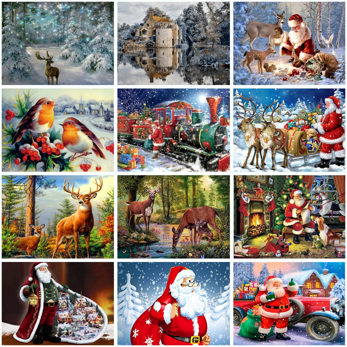 

Полный дизайн 5D рождественская алмазная живопись животное олень алмазная мозаика DIY ремесло зимний пейзаж алмазная вышивка крестиком укра...