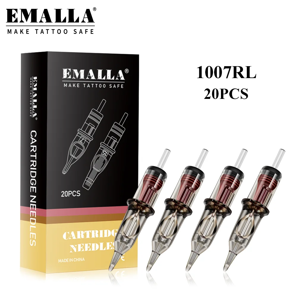 

EMALLA New Professional 20PCS 0.3mm 7RL Tattoo Cartridge Needles Round Liner Sterilized Makeup Cartridge Needle Tattoo Supplies