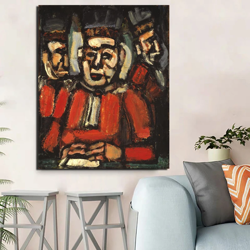 Настенный художественный плакат с изображением Жоржа Руко картина три судьи