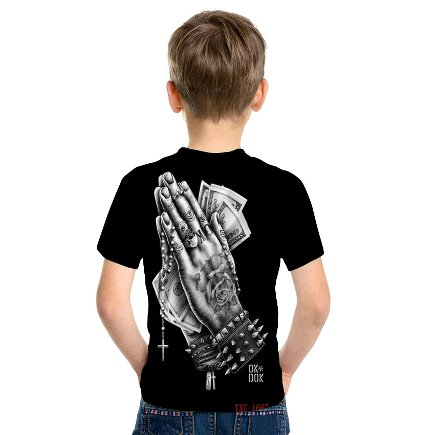 

New children's clothing boys and girls top short sleeve 3D printing game animation printing other patterns cool fashion T-shirt