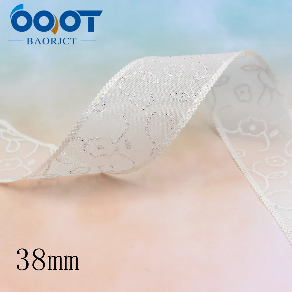 OOOT BAORJCT L-20325-188 38mm 5yards Colored bilateral flower transparent Shining yarn Wedding Accessories DIY handmade material | Дом и сад