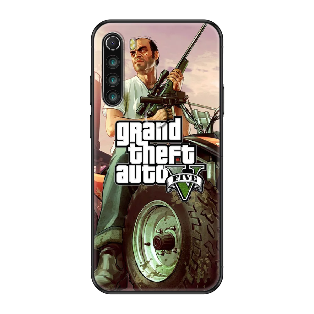 

Game Grand Theft Auto GTA5 Phone case For Xiaomi Redmi Note S2 4 5 6 7 8 A S X Plus Pro black art hoesjes luxury cell cover soft