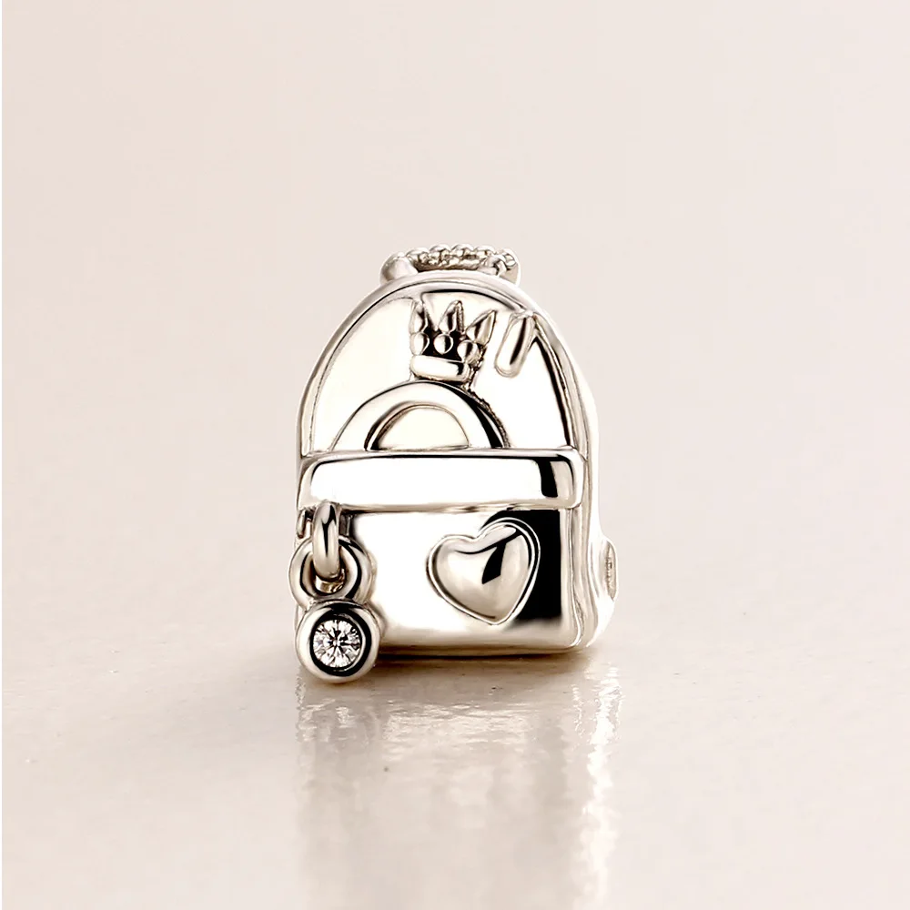 

Genuine 925 Sterling Silver Bead Charm Adventure Bag Charm Beads Fit pan Women Bracelet & Necklace Diy Jewelry