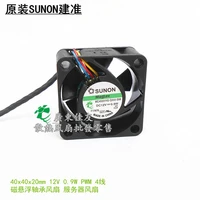 for sunon 4020 mc40201v2 q000 s99 4cm 40x40x20mm dc 12v 0 9w 4 wire cooling fan