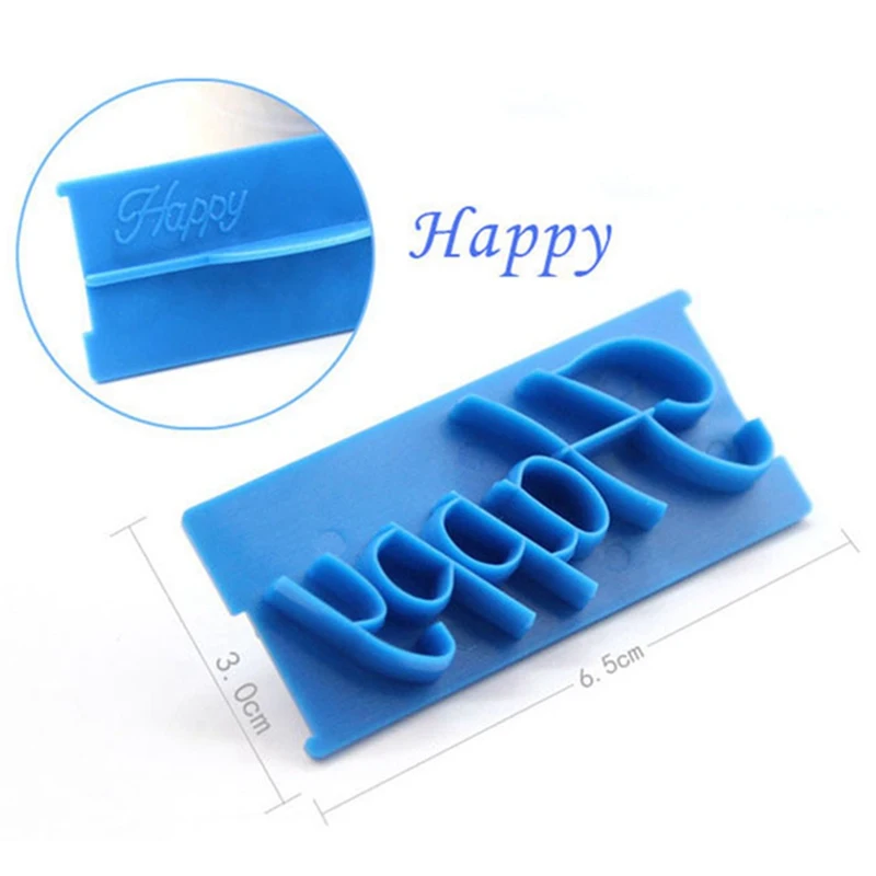 6 шт./компл. инструмент для тиснения помадки торта пластиковые формы букв с днем