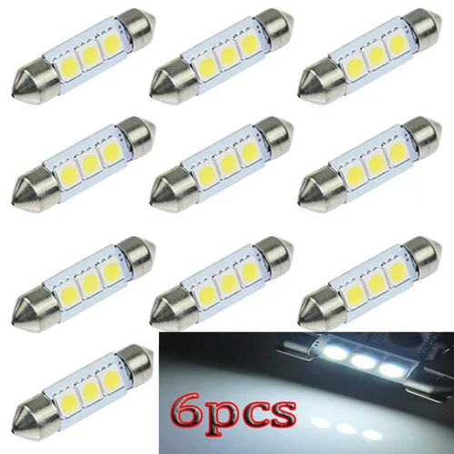 Автомобиль 6X 36 мм 3 SMD СВЕТОДИОДНЫЙ LED чисто белый автомобиль фестон Карта