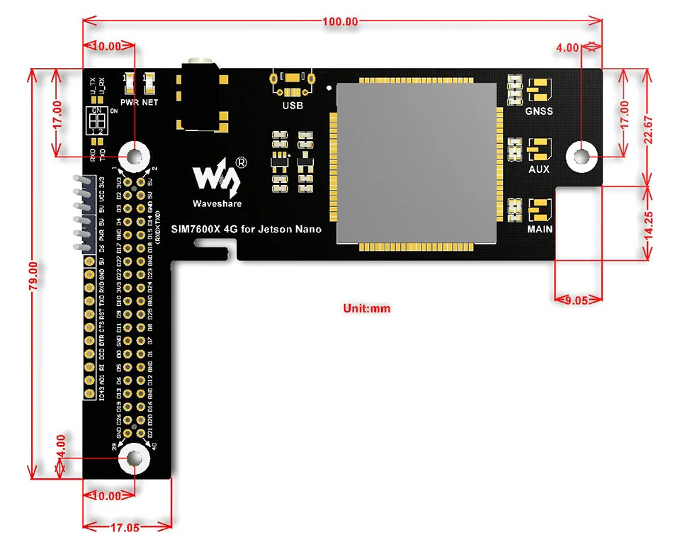 Waveshare SIM7600G-H 4G / 3G 2G GNSS Module for Jetson Nano GPS Expansion Board Raspberry Pi Global Applicable | Электроника