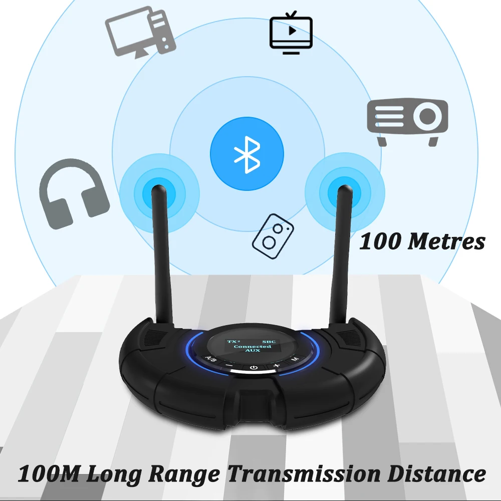 100M Long Range Bluetooth Audio Receiver Transmitter For TV With Antenna Aptx HD Low Latency Spdif Optica AUX Wireless Adapter | Компьютеры
