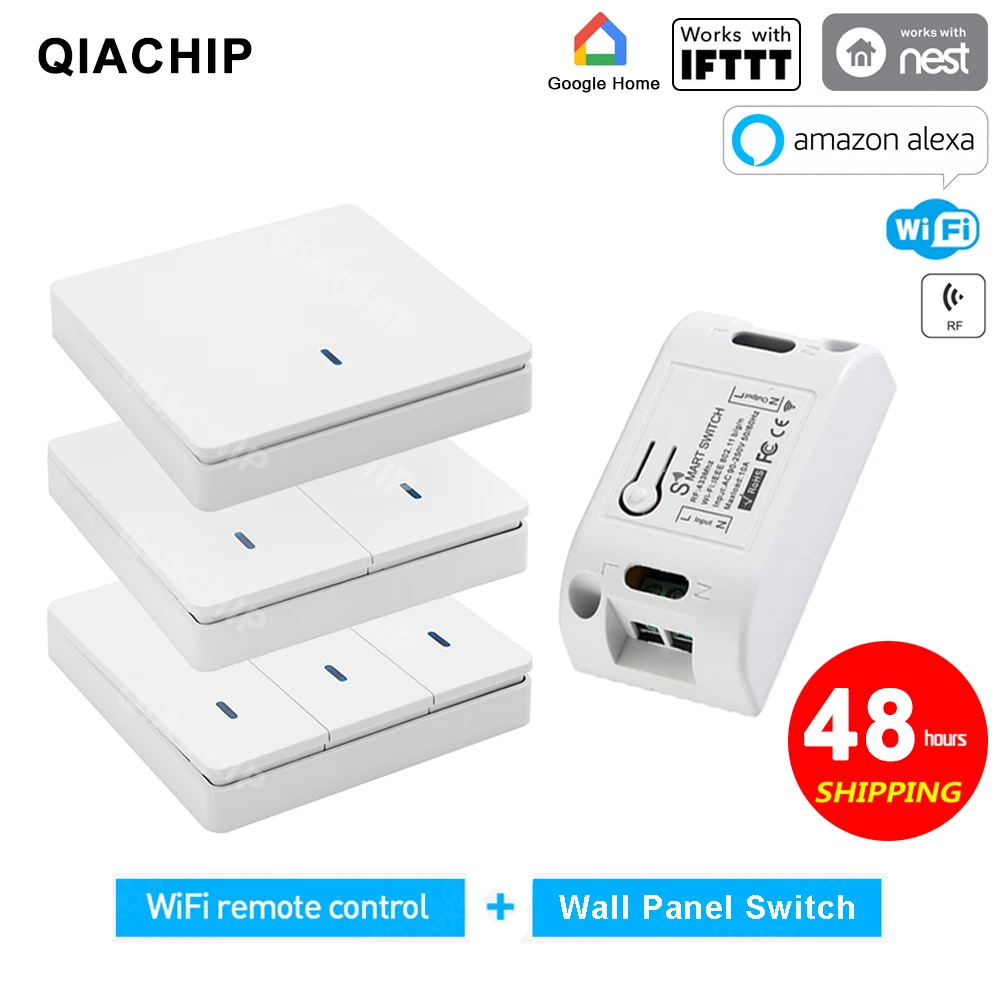 

Смарт-выключатель QIACHIP Tuya с поддержкой Wi-Fi, 110 В переменного тока