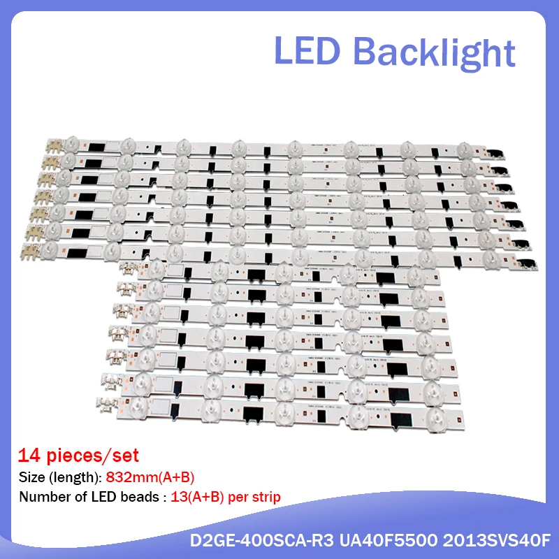 14 шт х светодиодный Подсветка полосы для SamSung 4" ТВ D2GE-400SCA-R3 D2GE-400SCB-R3 UA40F5500 2013SVS40F UE40F6400/6300 UE40F5000/5700