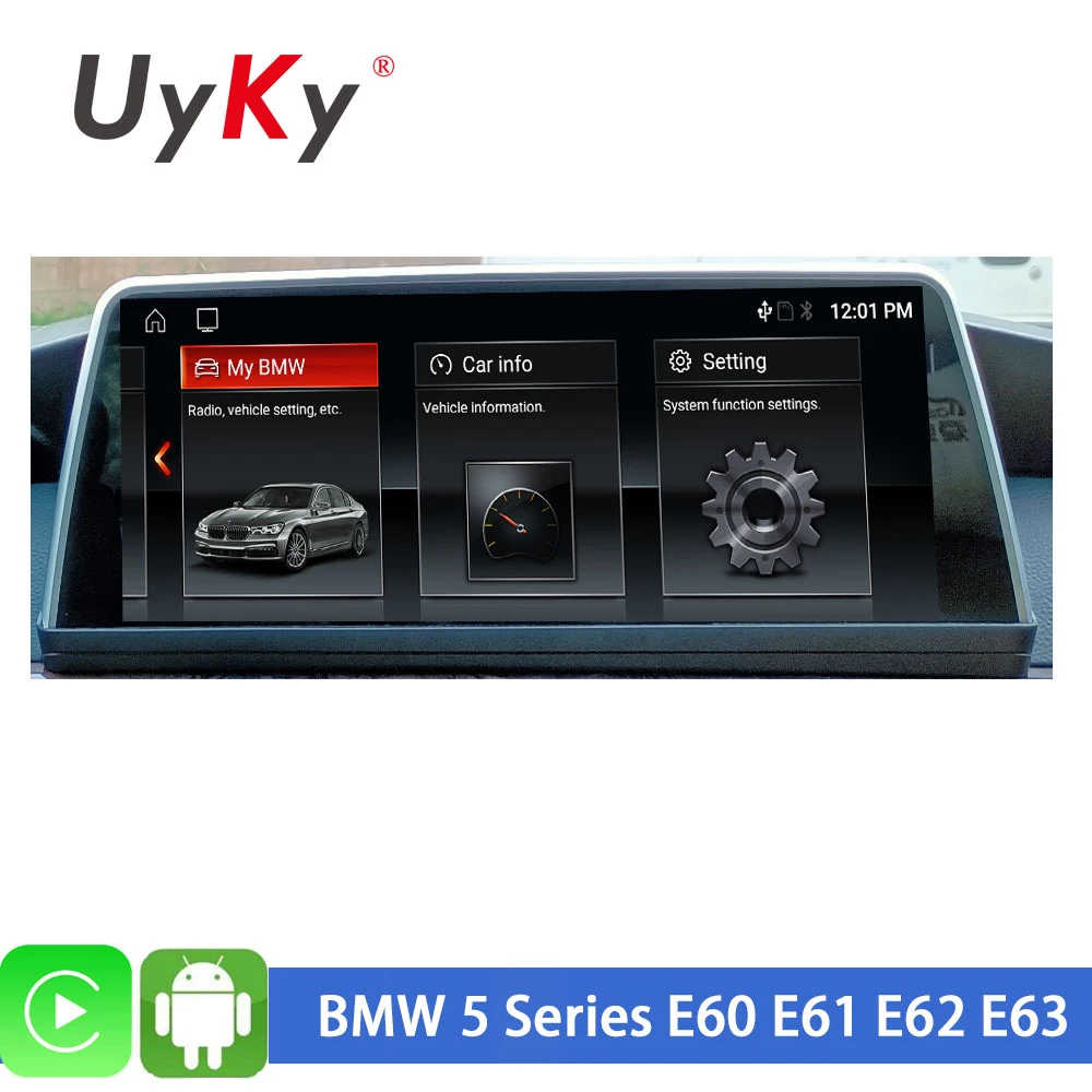 

Автомагнитола UYKY с экраном 10,25 дюйма, мультимедийный плеер на Android, с системой CCC/CIC, для BMW 5 Series, E60, E61, E62, E63