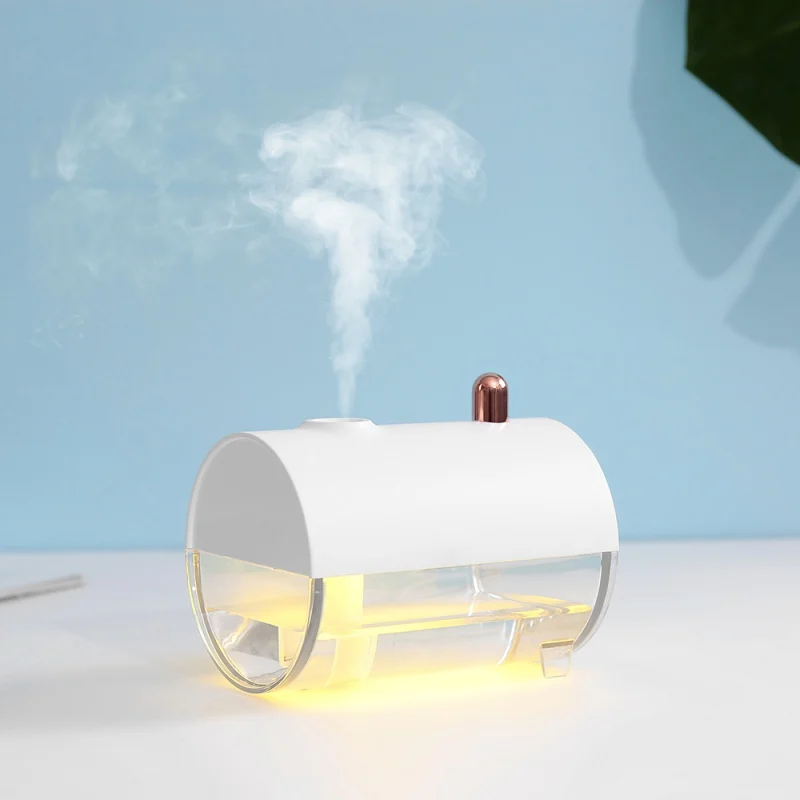 Портативный usb зарядка подводная лодка форма дизайн увлажнитель с теплым белым