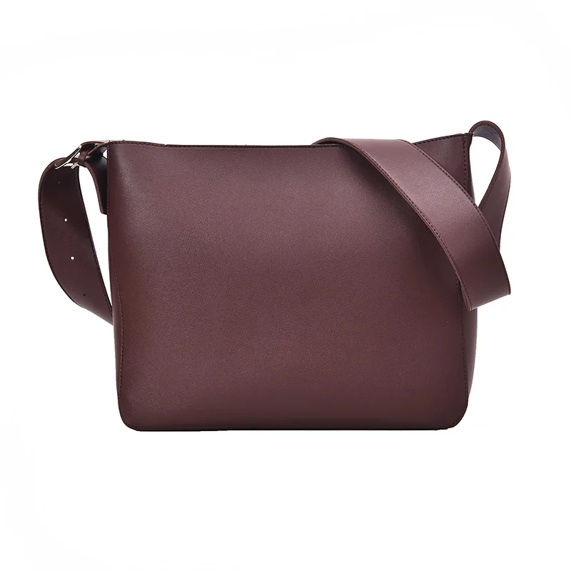 

Vintage PU Leather Bucket Bags For Women 2021 Trending Designer Crossbody Shoulder Handbags Women's Simple Style Hand Bag