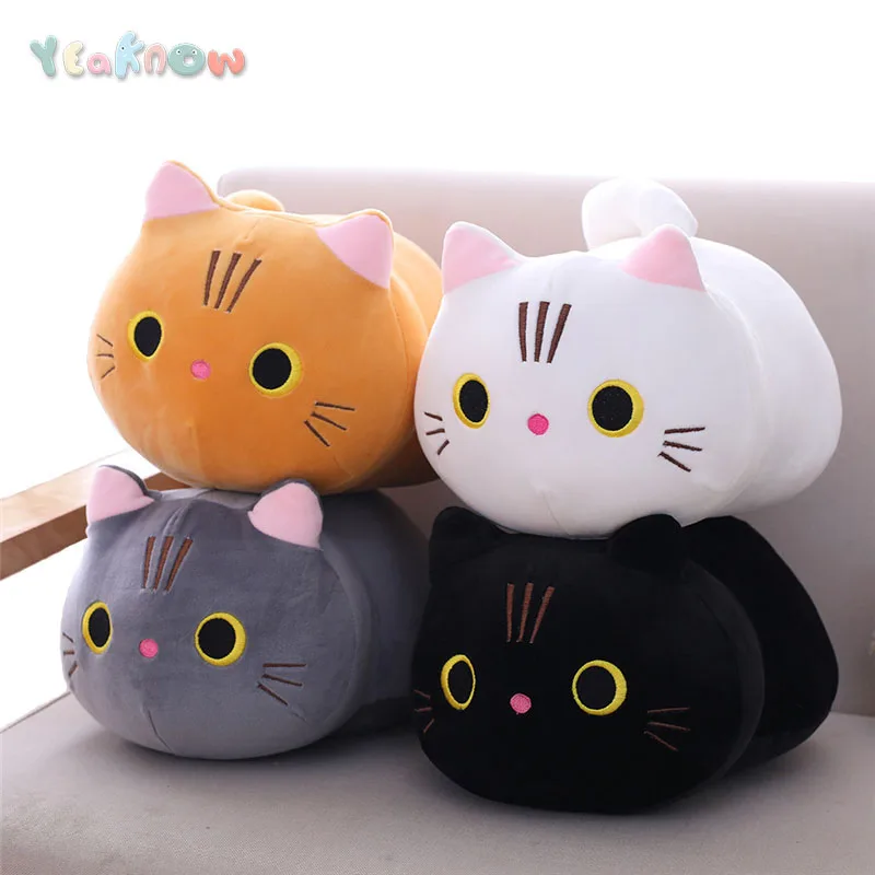 Yeaknow 25cm 35cm 50cm Cat Stuffed Dolls White Gray Black Brown Cats Animal Plush Toy for Children Christmas Gifts | Игрушки и хобби