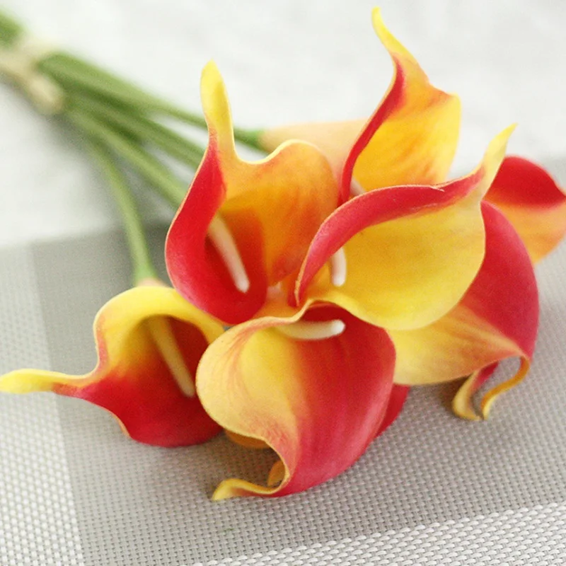 10pcs Artificial flowers PU Calla Lily Bunch wedding decorative vases for home decoration accessories household products | Дом и сад
