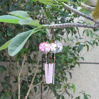 2021 new creative romantic hand painted sakura blossom glass wind bells home garden office hanging decorations diy decor crafts