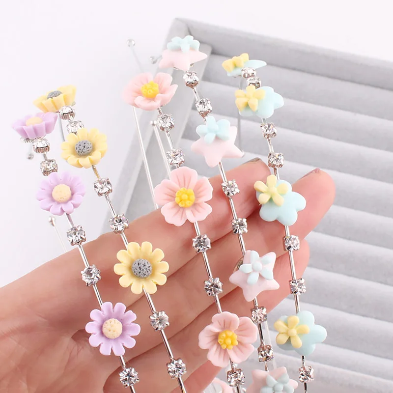 Милая романтичная желтая Маргаритка акриловые цветы аксессуары для волос женщин