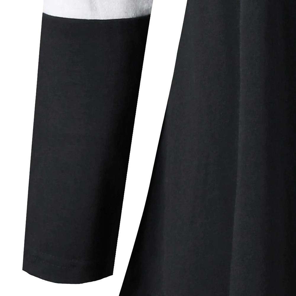 ROSEGAL/Большие размеры двухцветная Асимметричная футболка с длинными рукавами и