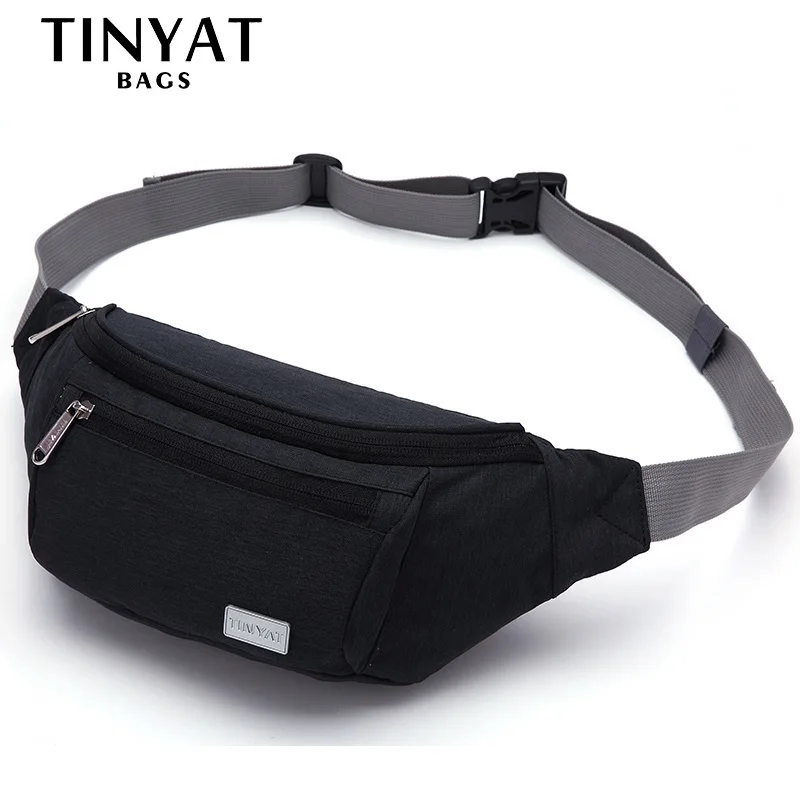 Сумка на пояс Мужская поясная сумка TINYAT, повседневная холщовая сумка через плечо, сумка-пояс унисекс, сумка с карманами для хранения телефона, для путешествий я сумка на бедра серого цвета сумка на пояс поясная бана
