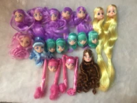 cute licca long hair doll heads pink yellow purple green hair doll heads licca heads girl gift 18 inch doll accessories
