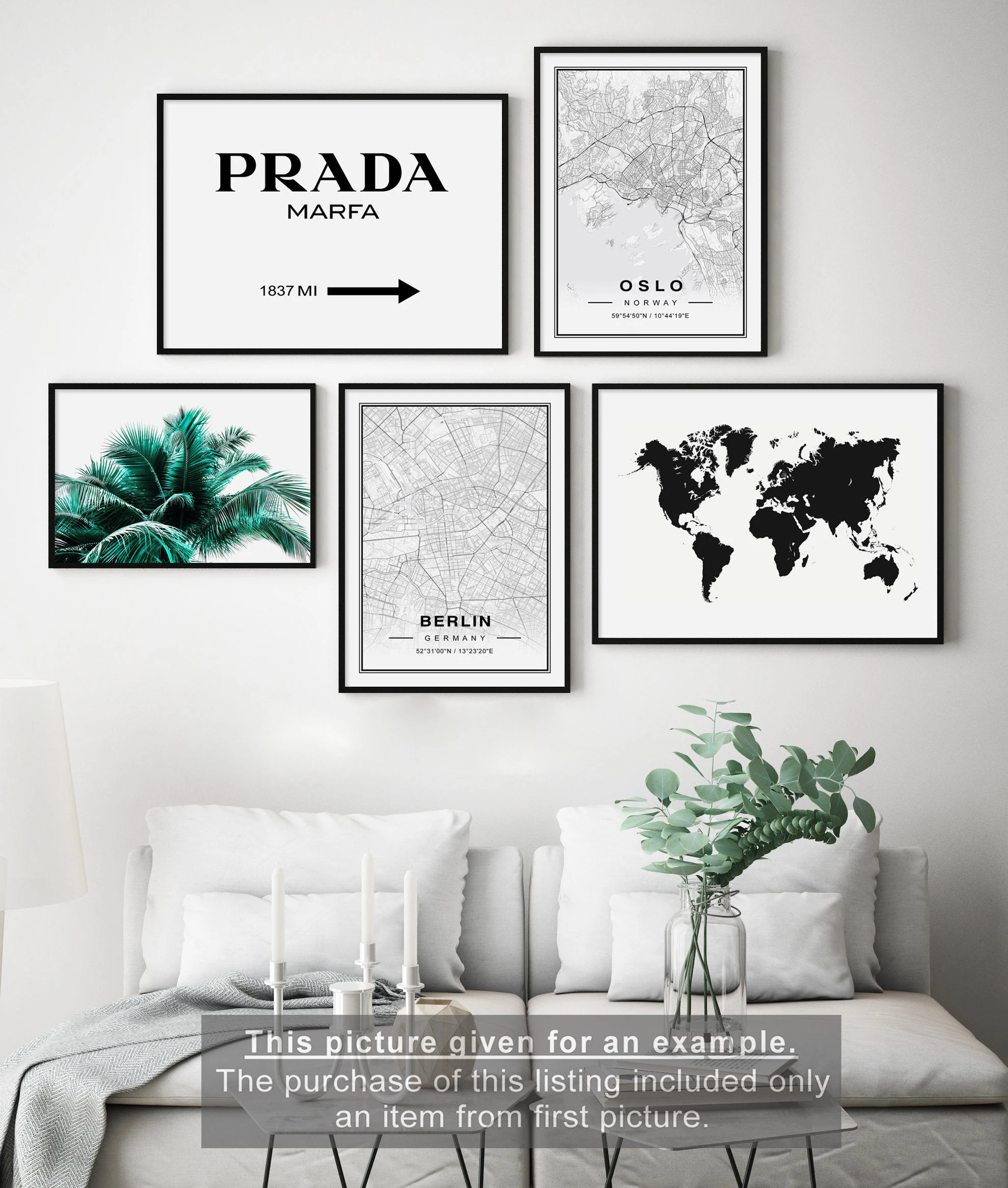 Custom City Map Wall Art Personalized Poster Canvas Print Nordic Style Living Room Decoration Modern Digital Bedroom Decor | Дом и сад