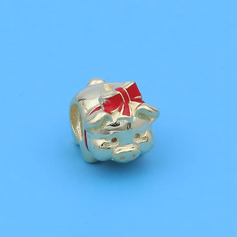 Натуральная 925 Стерлинговое серебро бусинки очаровательные Броши с красной