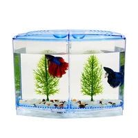 mini fish tank aquarium betta box transparent arcylic fish breeding box double guppies hatching double layer incubator