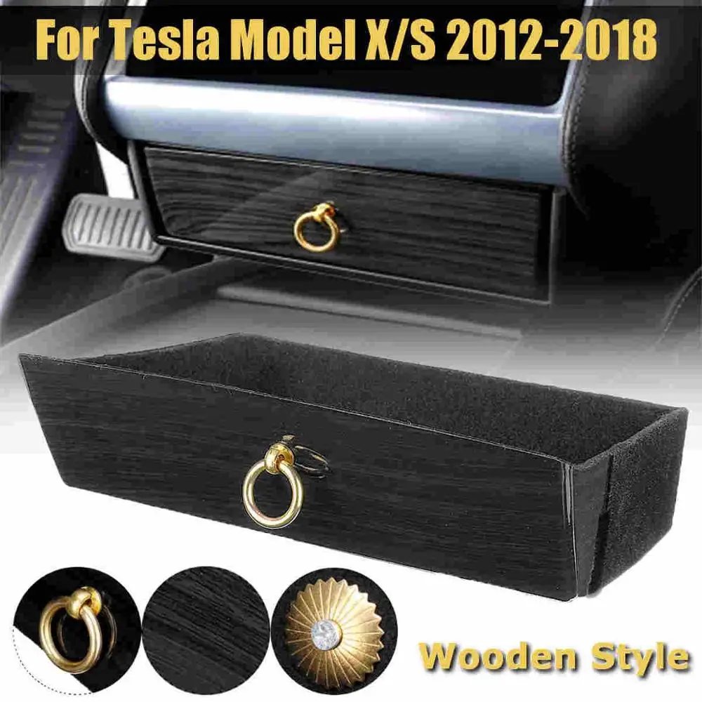 wooden style B УГЛЕРОДНЫЙ стиль деревянный стиль центральная консоль ящик для хранения лоток для Tesla модель X модель S 2012 - Название цвета: wooden style B