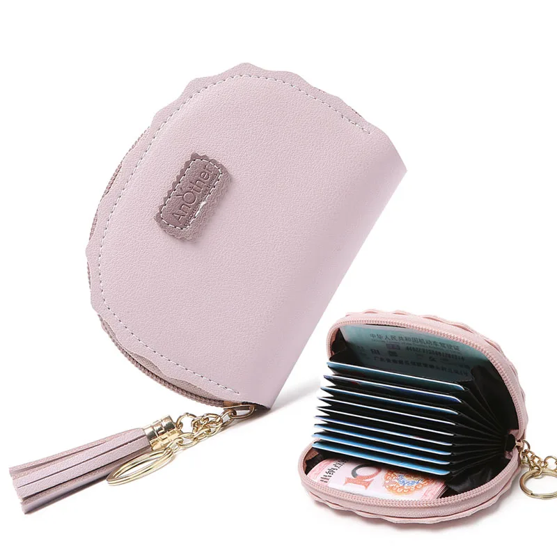 tassel purple JANE'S кожаный женский функциональный держатель для карт чехол для ID кредитных карт Обложка для паспорта кисточка карты Кошелек Сумка для документов Carteira Mujer девушка - Цвет: tassel purple