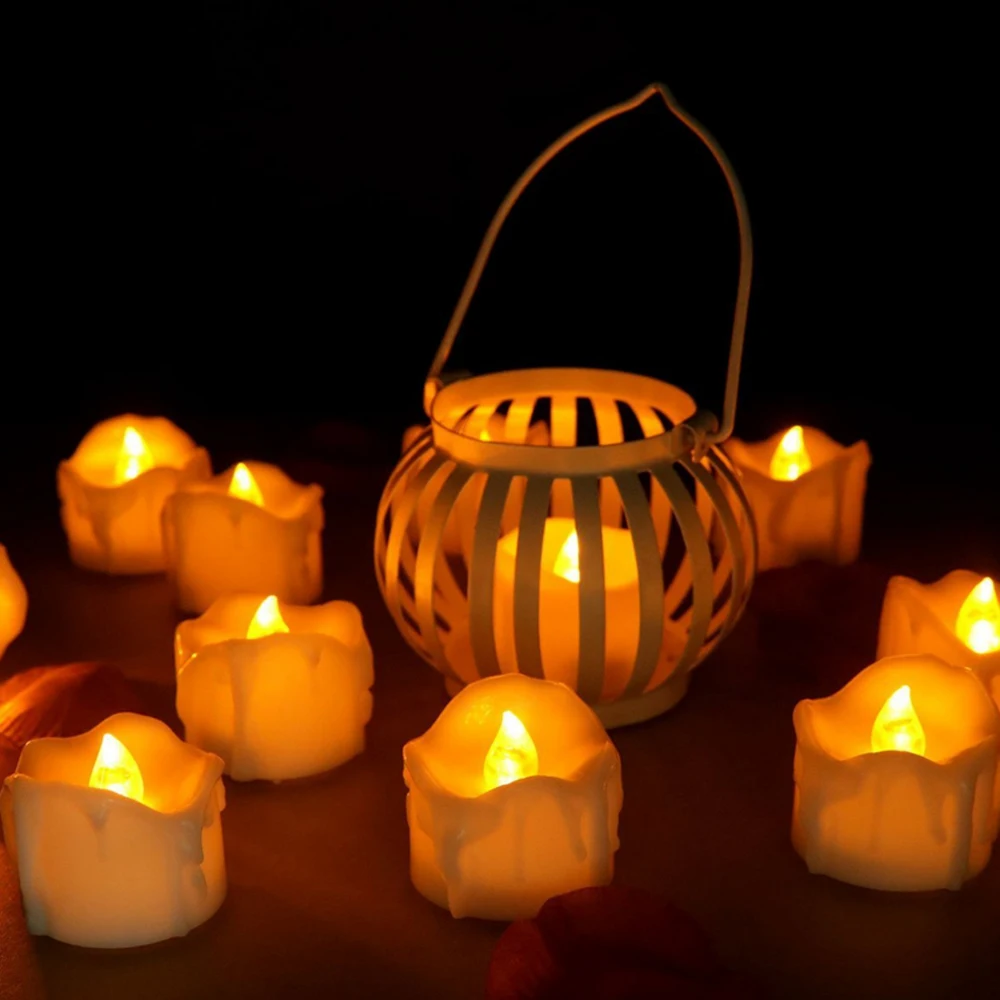 12 шт. пульт дистанционного Управление беспламенного светодиодные свечи для дома