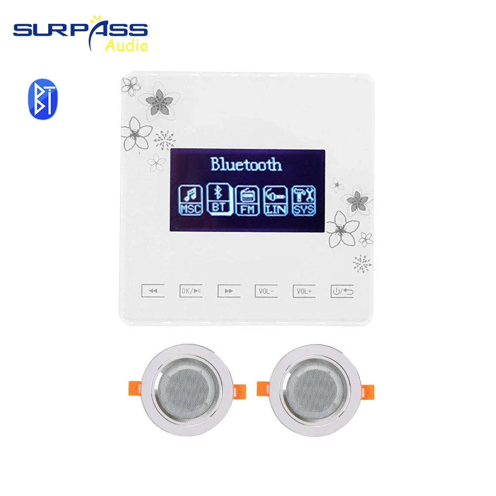 Комплект водонепроницаемых потолочных динамиков для ванной комнаты настенный