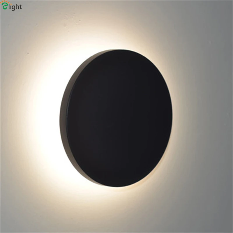 

Nordic Round Moon Led Wall Lamp Bedroom Black/White Metal Led Wall Lights Living Room Led Wall Light Fixture Corridor Led Sconce