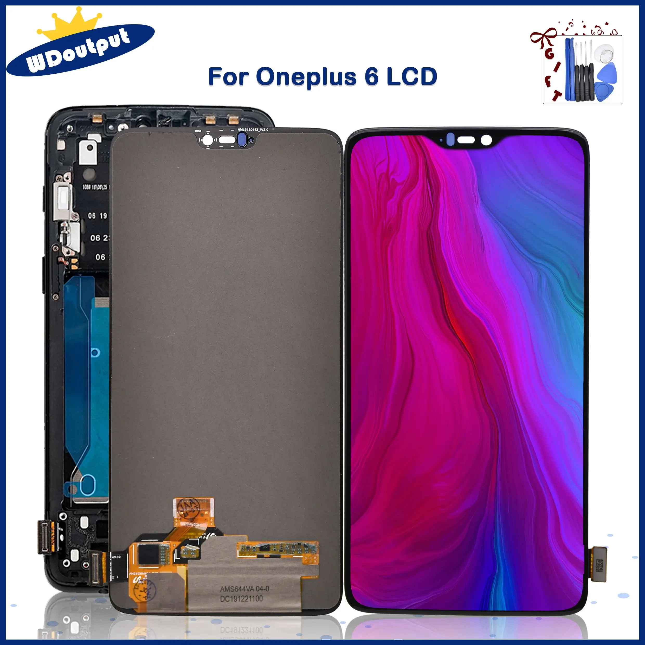 Оригинальный ЖК-дисплей для Oneplus 6 A6003 6,28 дюйма, зеркальный сменный ЖК-экран для OnePlus 6 A6000, экран