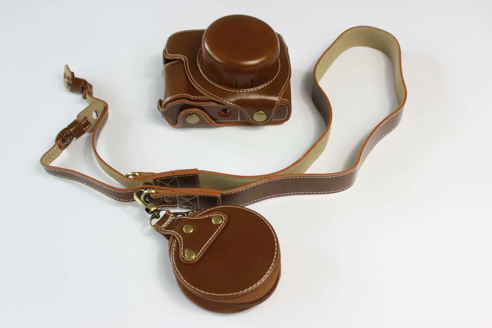 Luxury Brown case Роскошный чехол для камеры из искусственной кожи для Panasonic DMC-LX100 LX100 LX100 II DC-LX100 II сумка с ремешком - Цвет: Luxury Brown case