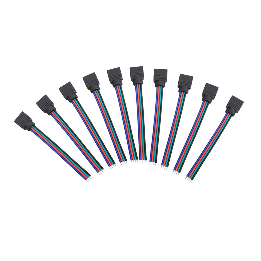 

10pcs 20 pcs 4Pin LED Strip Connector Wire with needle for 10mm 3528 5050 RGB LED Tape Light to Wire Joint RGB Controller