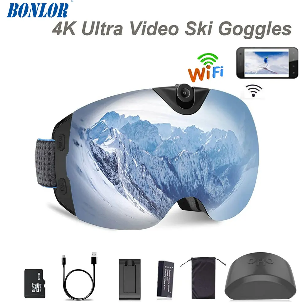 Защитные очки для катания на лыжах и сноуборде 4K 1080P 60 кадров в секунду|Камеры