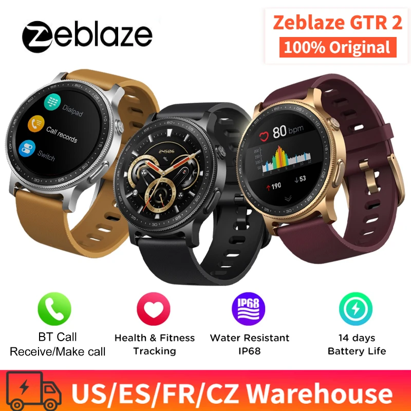 

Zeblaze GTR 2 Smart Watch Men Receive/Make Call Health&Fitness Monitor Long Battery Life Smartwatch Water Resistant IP68
